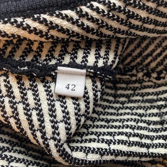 Sandro Paris Polie Dress Black and White Tweed Contrast Trim Women Size 10 - Picture 6 of 10